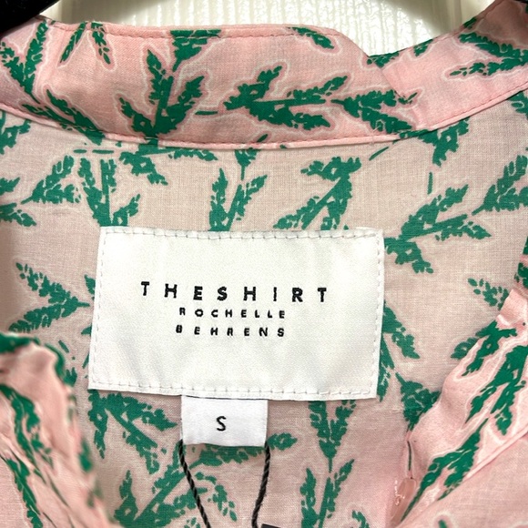 NWT The Shirt by Rochelle Behrens Pink and Green Print Logan Shirt - Picture 7 of 11